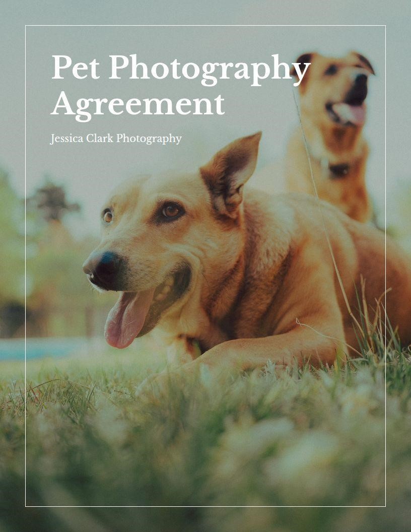 Pet Photography Contract cover page
