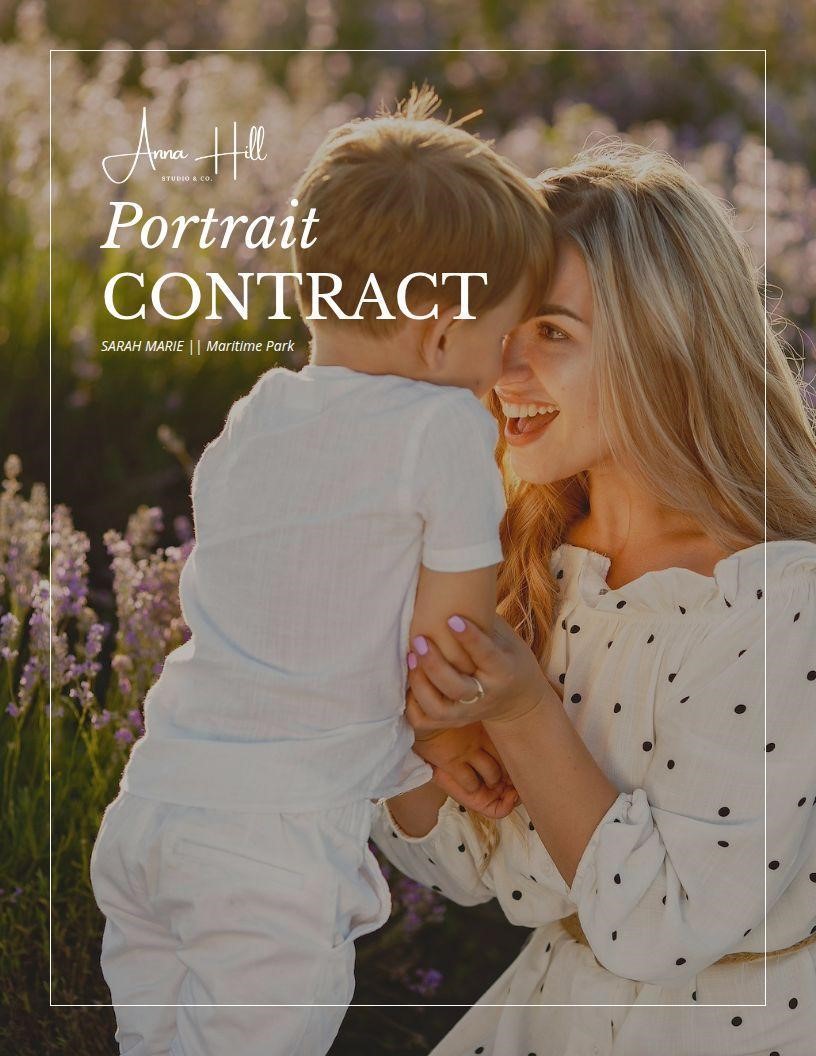 Portrait Photography Contract cover page