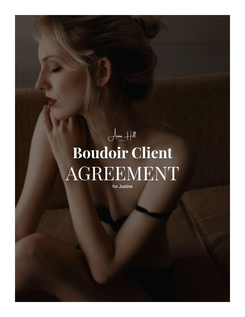 Boudoir Photography Contract cover page